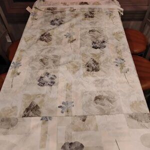 Green/Cream Leaf Shower Curtain